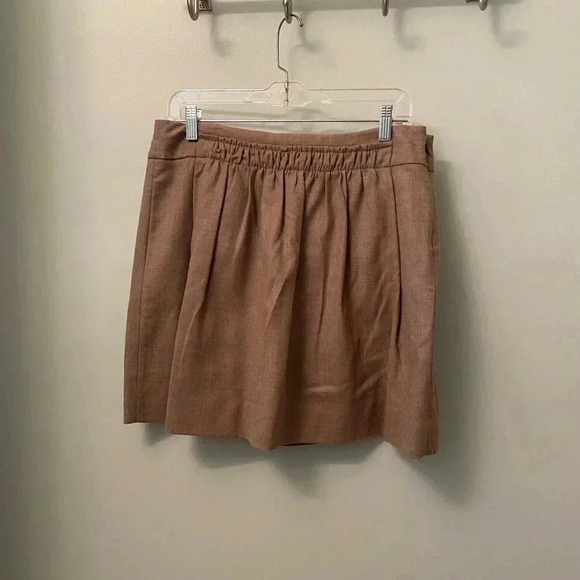J. Crew wool skirt lined pockets 10 brown tan - Picture 1 of 9